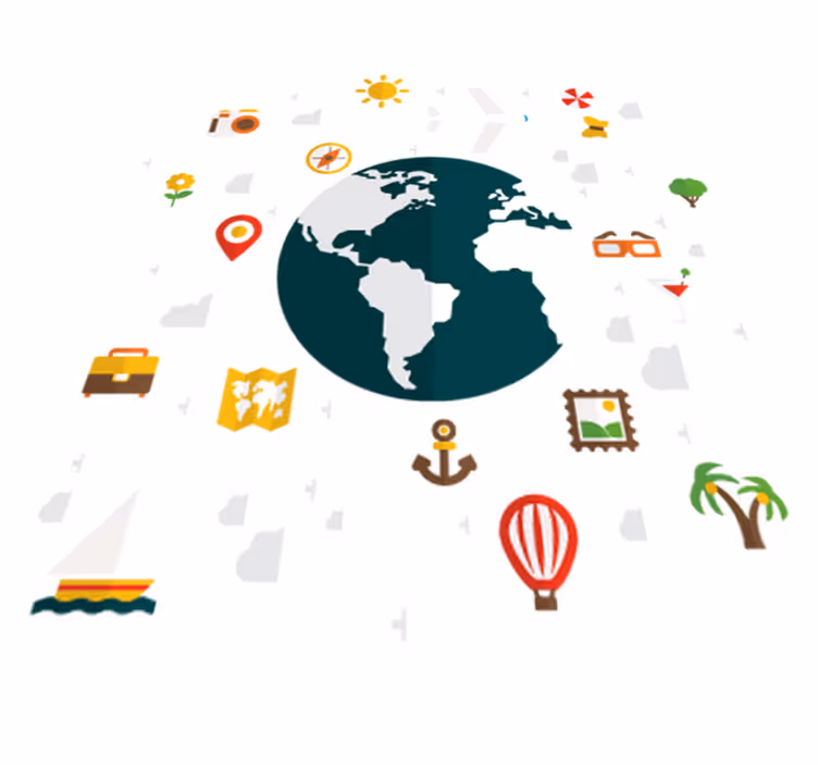 Tapete vinílico quarto mundo das viagens - TenStickers