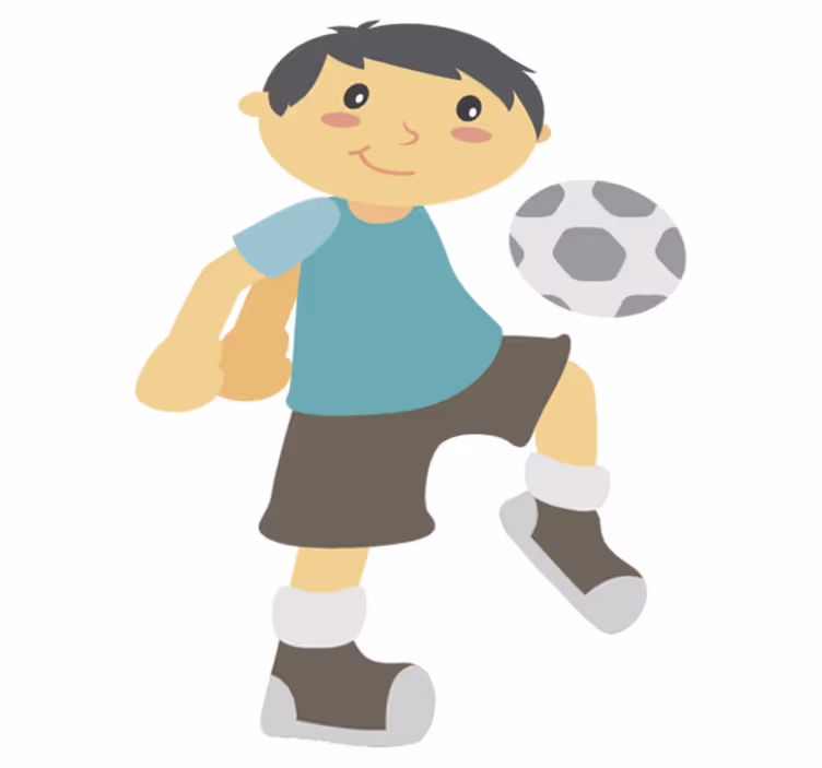 Tapete vinílico infantis jogando futebol - TenStickers