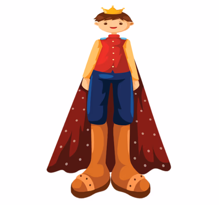 Tapete vinílico infantis ilustração do rei - TenStickers
