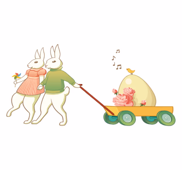 Tapete vinílico infantis coelhos da páscoa - TenStickers