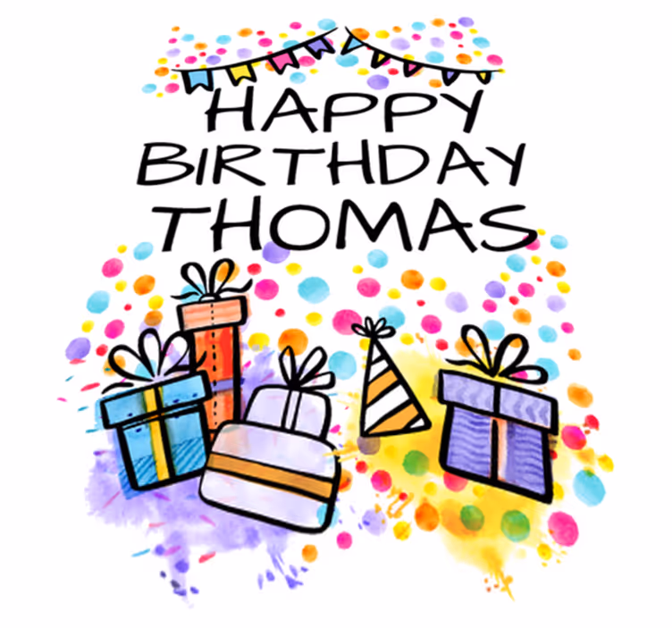Tapete vinílico infantis feliz aniversário personalizado - TenStickers