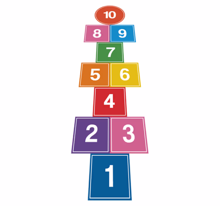 Tapete vinílico de jogos com pula-pula colorido - TenStickers