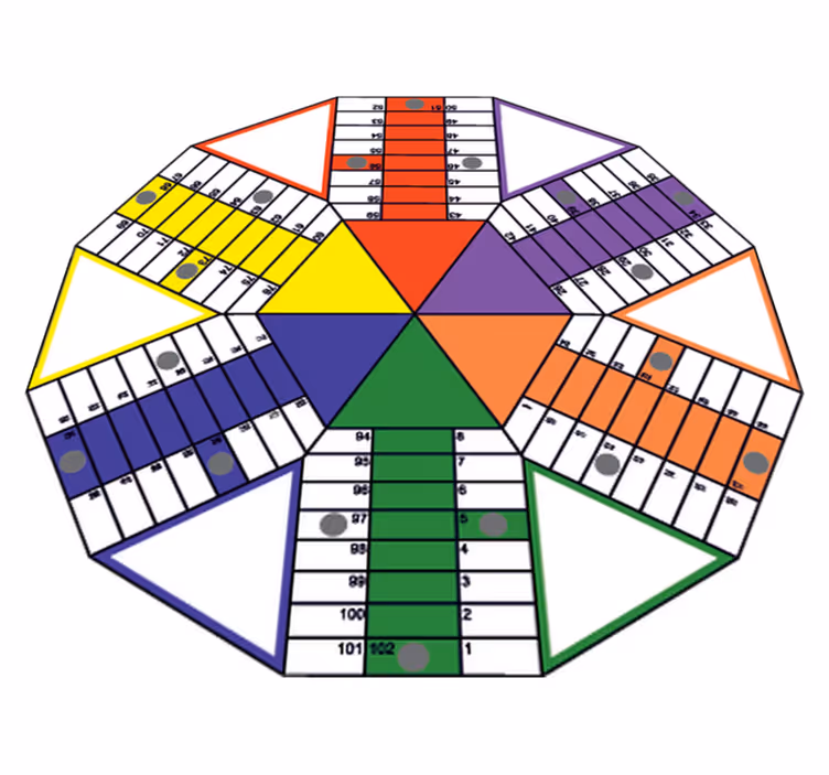 Tapete vinílico de jogos tabuleiro parchís geométrico - TenStickers