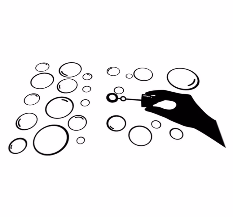 Tapete vinílico de jogos silhueta mão bolhas - TenStickers