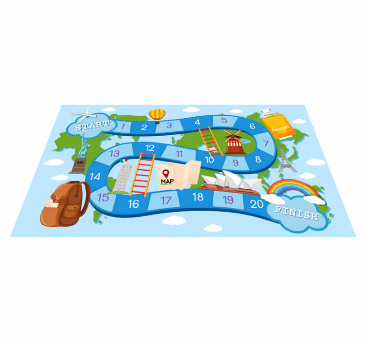 Tapete vinílico de jogos pelo mundo - TenStickers