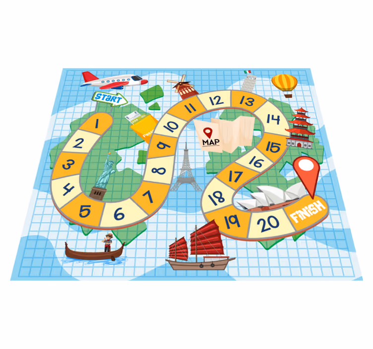 Tapete vinílico de jogos mapa de tabuleiro - TenStickers