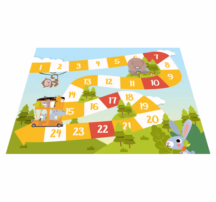 Tapete vinílico de jogos fauna em cartoon - TenStickers