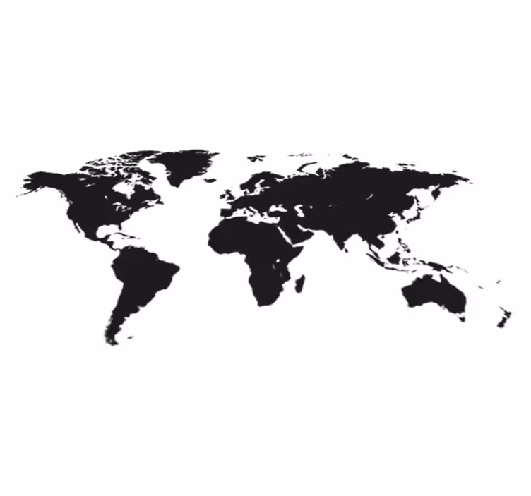 Tapete vinílico de mapa mundial decorativo - TenStickers