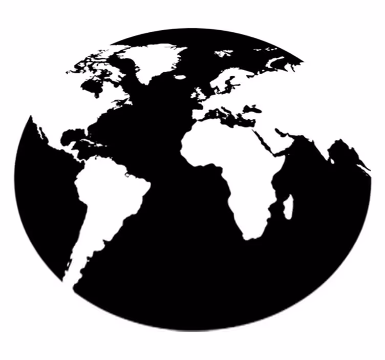 Tapete vinílico de mapa mundial adesivo decorativo círculo - TenStickers