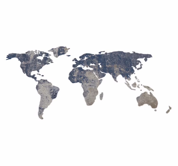 Tapete vinílico de mapa mundial textura azul parede - TenStickers