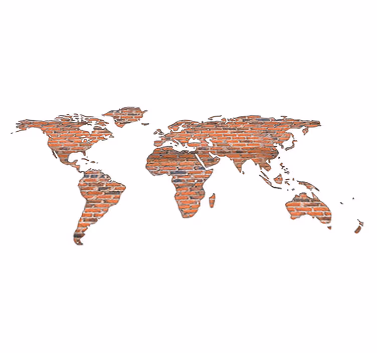 Tapete vinílico de mapa mundial em ladrilho - TenStickers