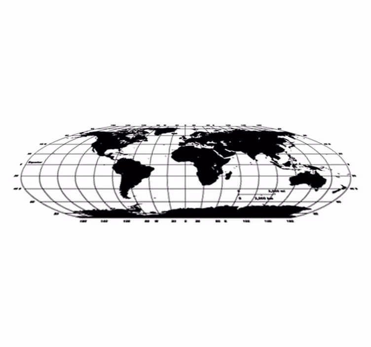 Tapete vinílico de mapa mundial decorativo monocolor - TenStickers