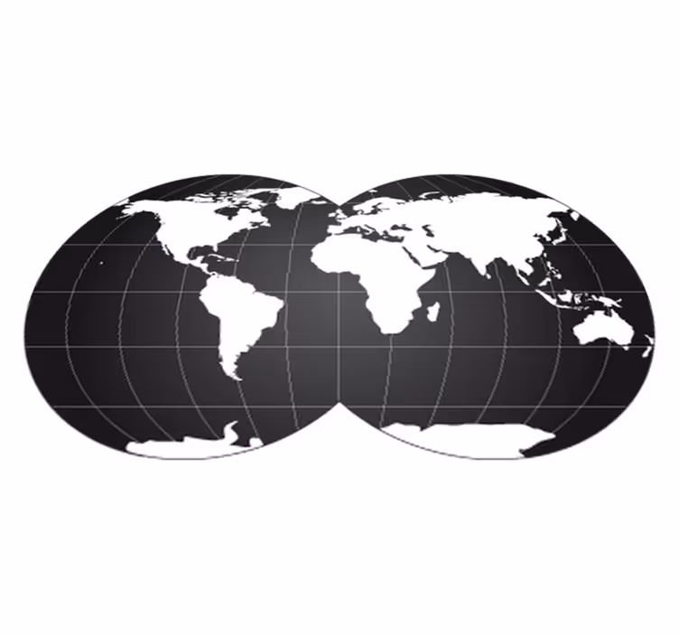 Tapete vinílico de mapa mundial e globo terrestre duplo - TenStickers