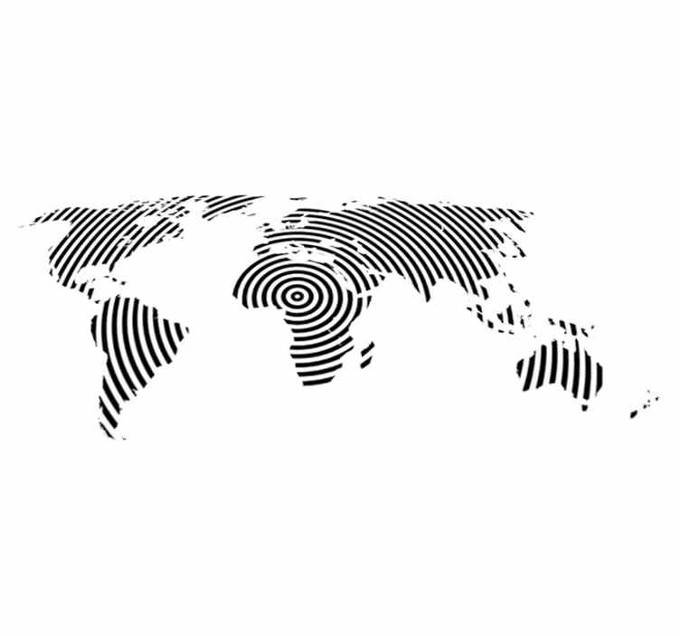 Tapete vinílico de mapa mundial com textura concêntrica - TenStickers