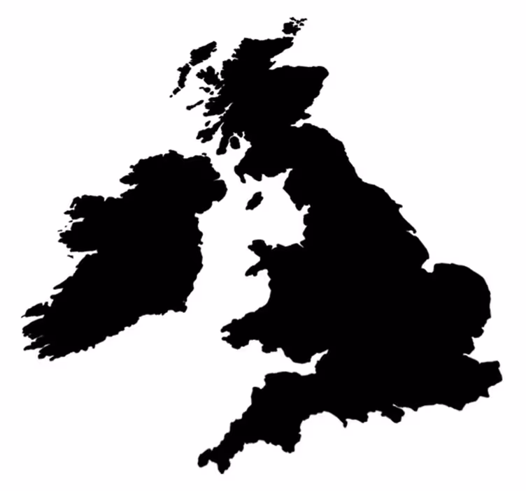 Tapete vinílico de mapa mundial inglaterra monocolor - TenStickers