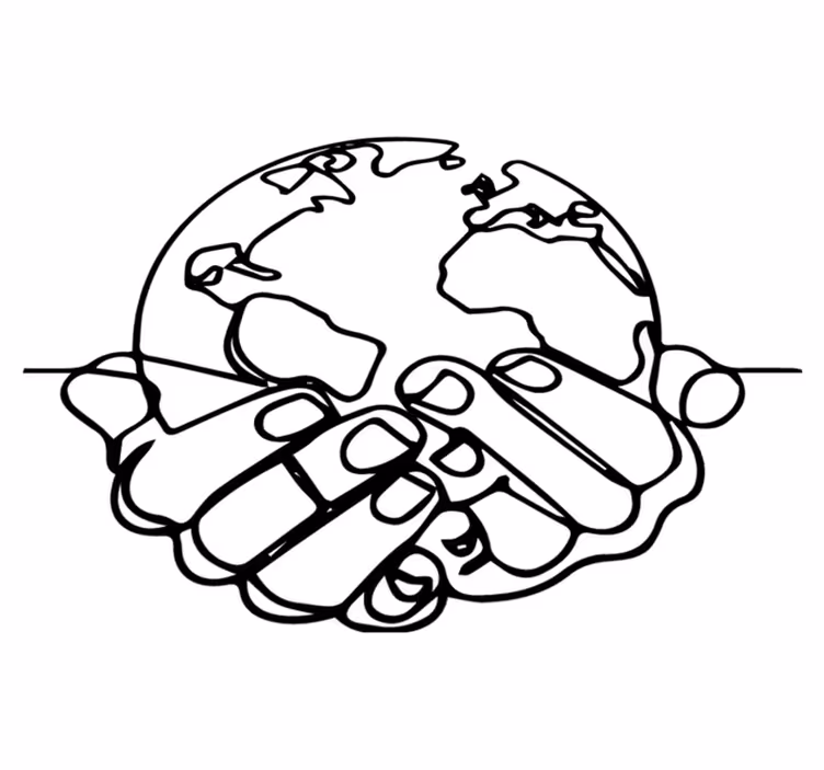 Tapete vinílico de mapa mundial terra minimalista - TenStickers