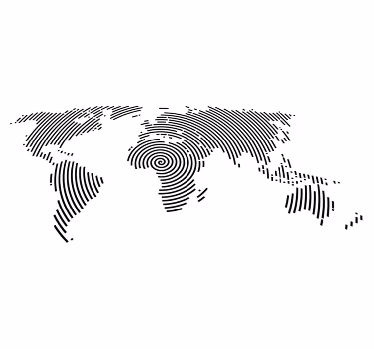 Tapete vinílico de mapa mundial mapamundi moderno - TenStickers