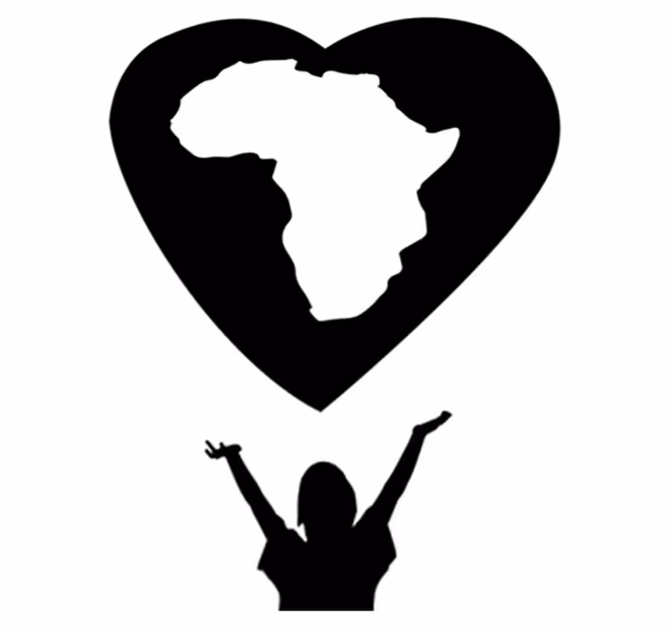 Tapete vinílico de mapa mundial coração da África - TenStickers