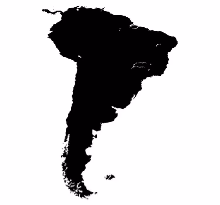 Tapete vinílico de mapa mundial silhueta da américa do sul - TenStickers