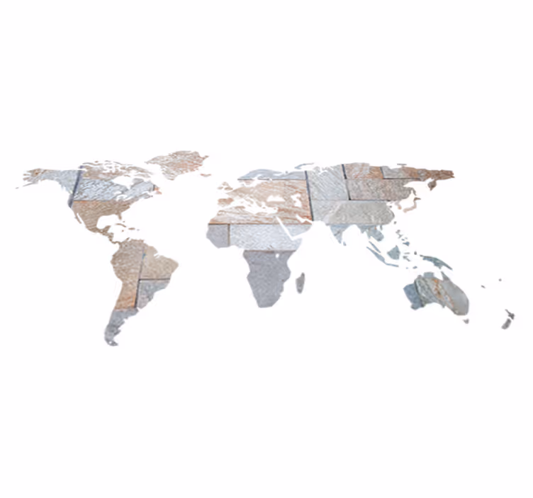 Tapete vinílico de mapa mundial efeito mármore cinza - TenStickers