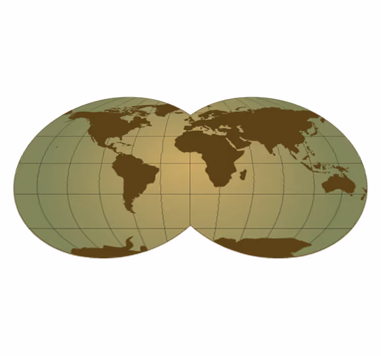 Tapete vinílico de mapa mundial com design de esfera verde - TenStickers