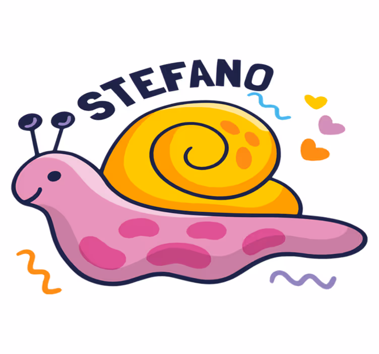 Tapete vinílico infantis caracol colorido com nome - TenStickers