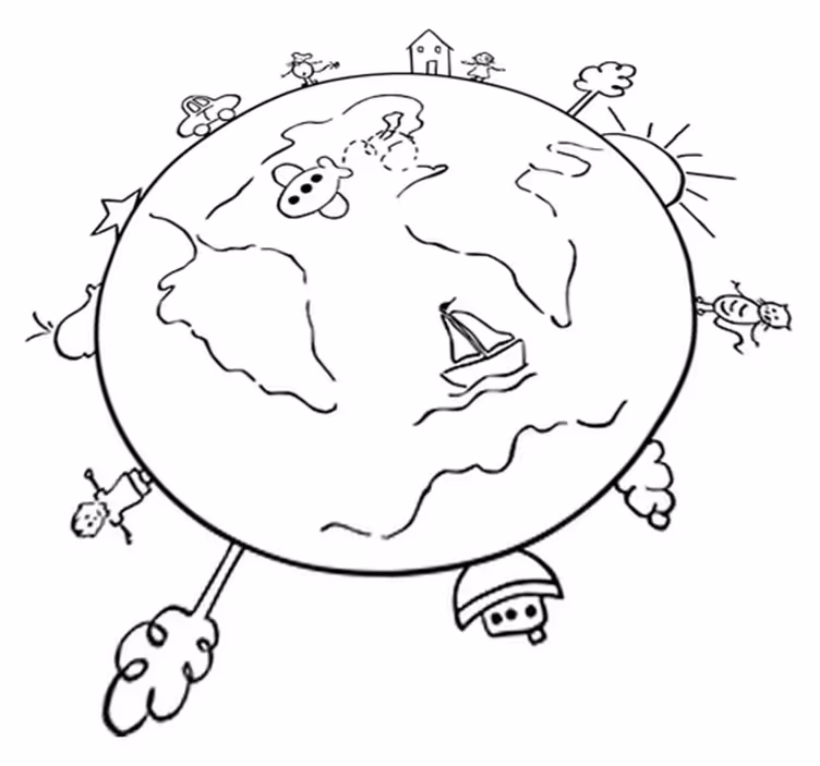 Tapete vinílico infantis bola do mundo viagens - TenStickers