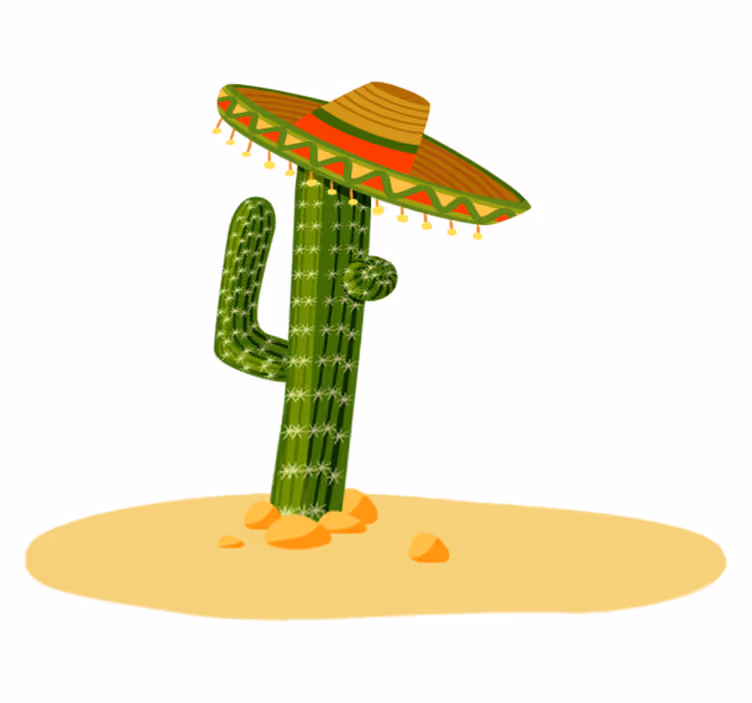 Tapete vinílico infantis sombrero mexicano - TenStickers