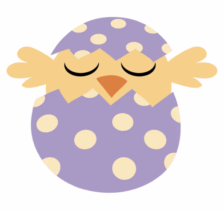 Tapete vinílico infantis pássaro da páscoa - TenStickers