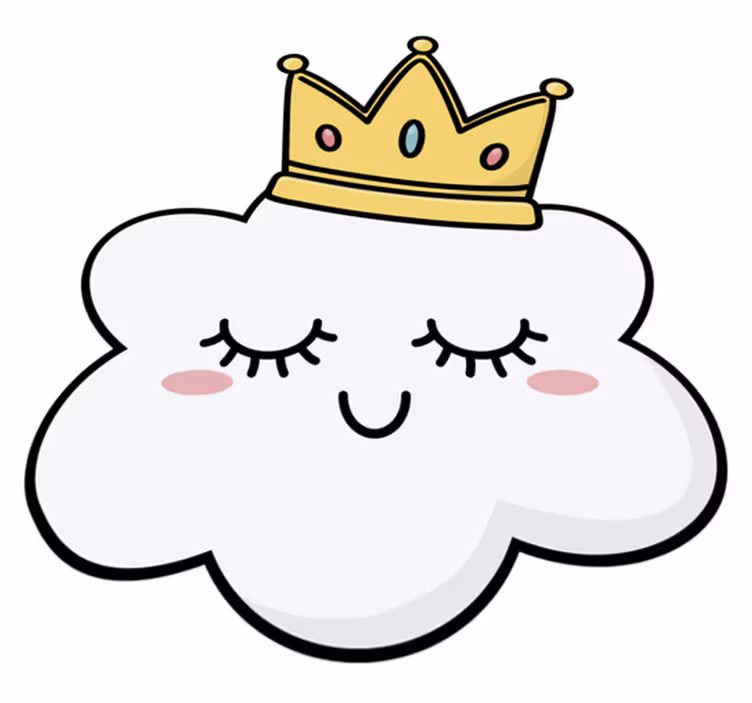 Tapete vinílico infantis nuvens coroadas - TenStickers