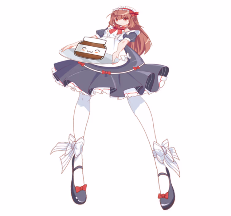 Tapete vinílico infantis garota anime com nutella - TenStickers