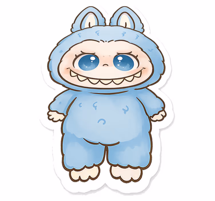 Tapete vinílico infantis boneco monstro azul - TenStickers