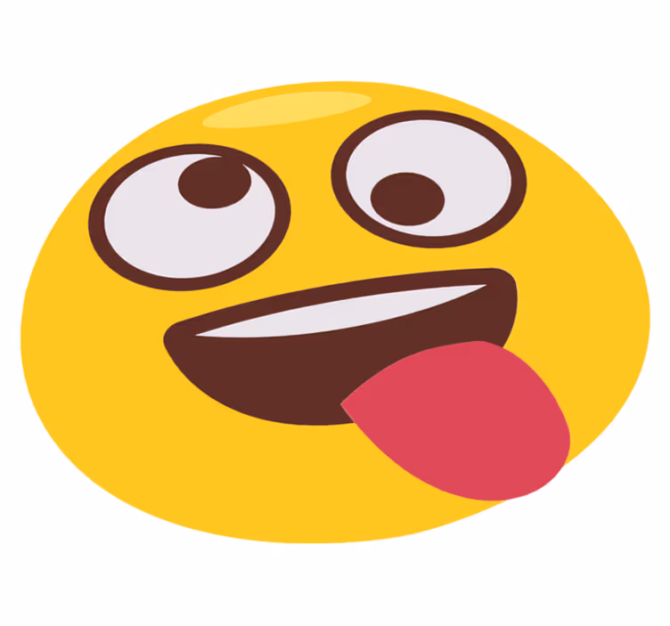 Tapete vinílico infantis carinha de emoji brincalhona - TenStickers