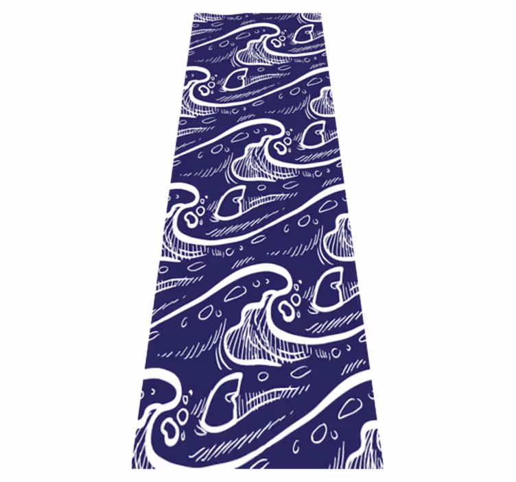 Tapete vinílico casa de banho fundo de ondas azuis - TenStickers