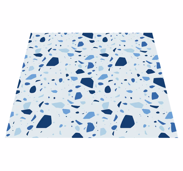 Tapete vinílico casa de banho terrazo azul - TenStickers