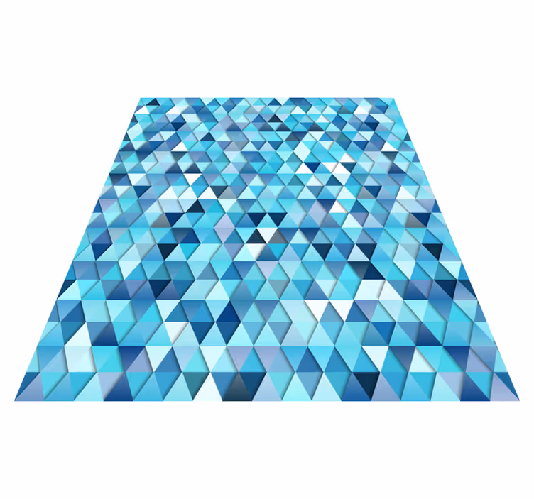 Tapete vinílico casa de banho azul geométrico abstrato - TenStickers