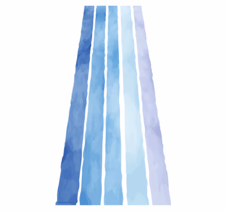 Tapete vinílico casa de banho padrão linhas aquarela azul - TenStickers