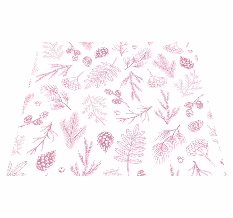 Tapete vinílico casa de banho fundo branco com pinheiro rosa - TenStickers