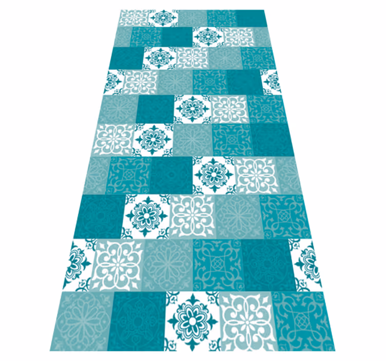 Tapete vinílico casa de banho azulejo turquesa - TenStickers