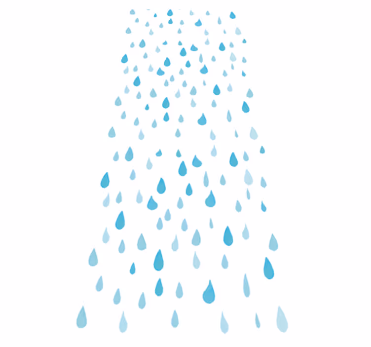 Tapete vinílico casa de banho gotas d'água azul aquarela - TenStickers