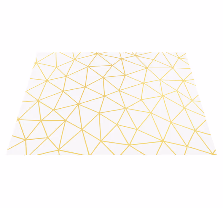Tapete vinílico geométricas prisma geométrico dourado - TenStickers