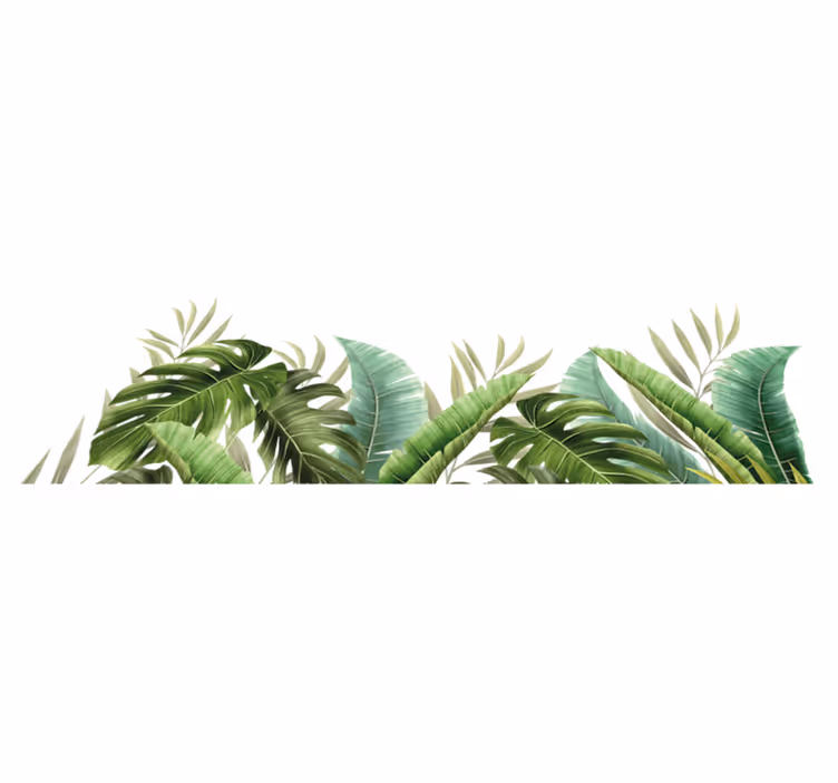 Tapete vinílico casa de banho plantas tropicais - TenStickers