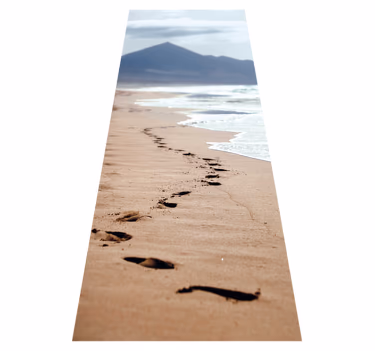 Tapete vinílico casa de banho pegadas na areia - TenStickers