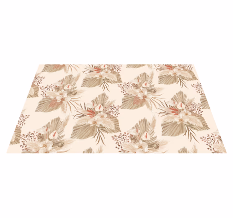 Tapete vinílico casa de banho flor seca com capim - TenStickers