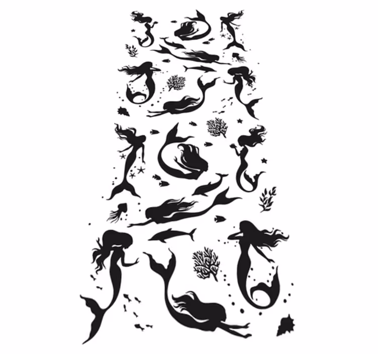 Tapete vinílico casa de banho sereias - TenStickers
