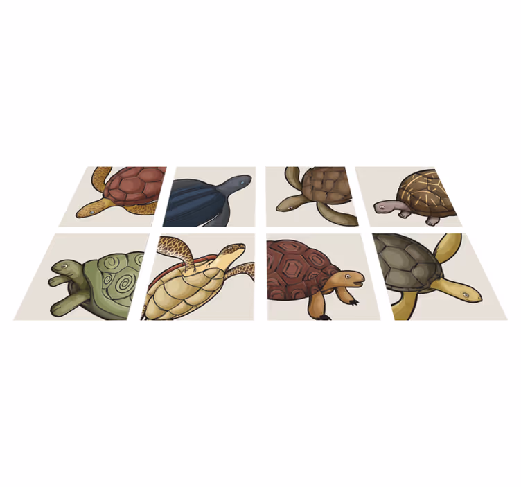 Tapete vinílico casa de banho com azulejos de tartarugas - TenStickers