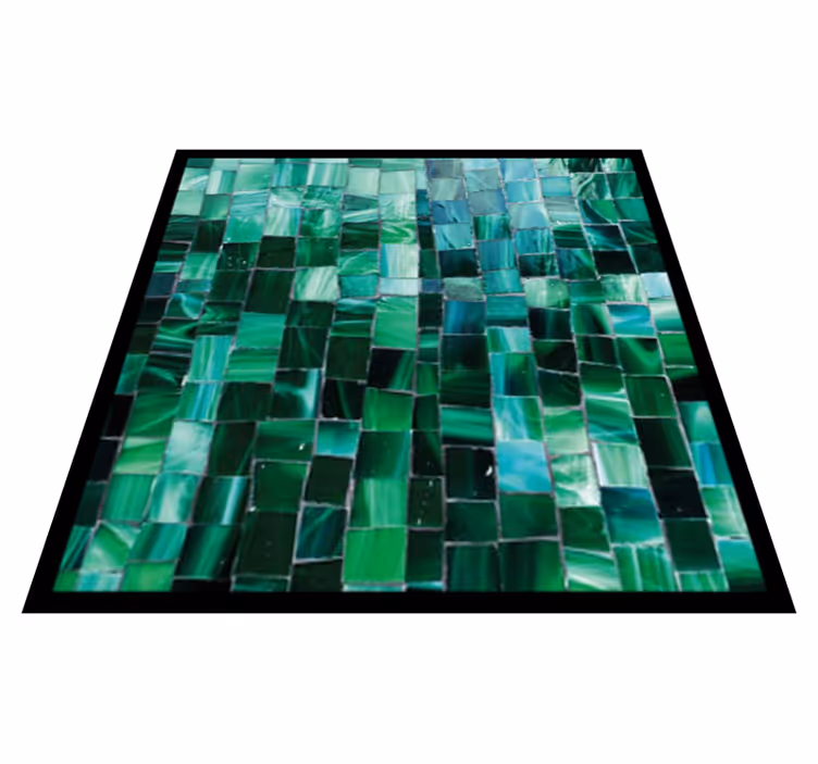 Tapete vinílico casa de banho mosaico verde degradê - TenStickers