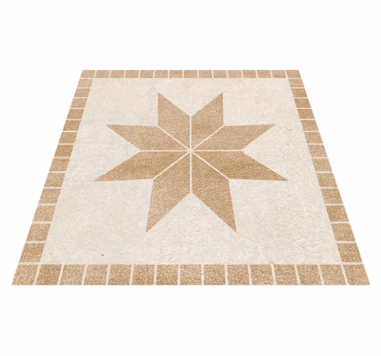 Tapete vinílico casa de banho azulejo estrela marrom - TenStickers