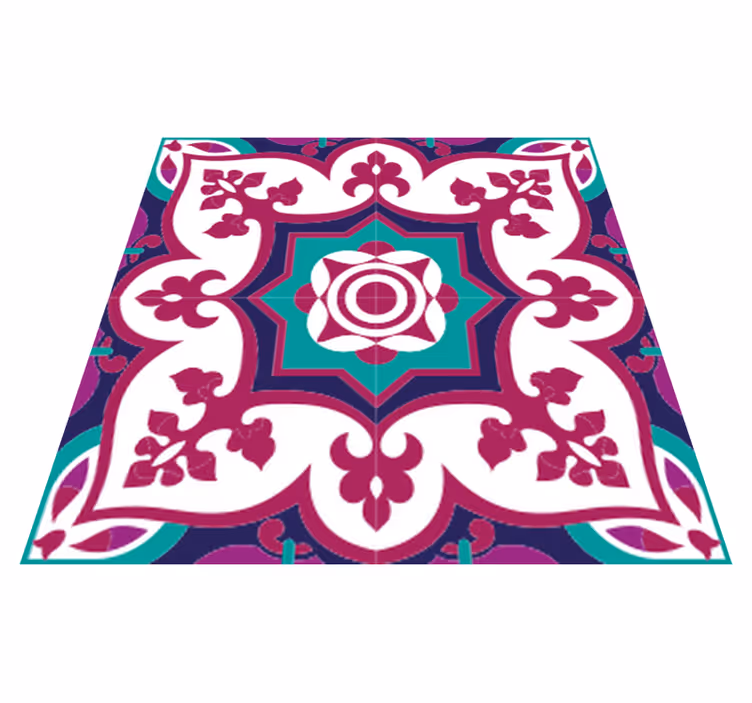 Tapete vinílico casa de banho padrão azulejo marroquino rosa - TenStickers