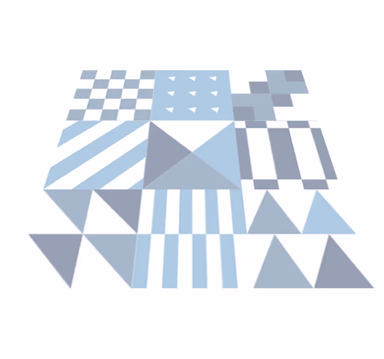 Tapete vinílico casa de banho padrão azul geométrico - TenStickers